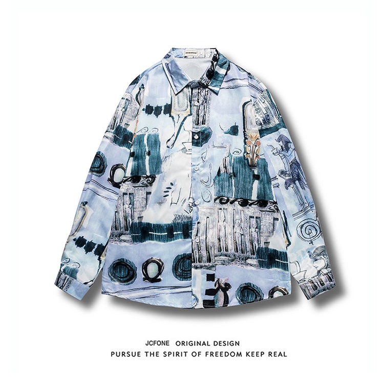 Áo Sơ Mi Tay Dài Mỏng In Họa Tiết Graffiti Thời Trang Cho Nam Và Nữ
