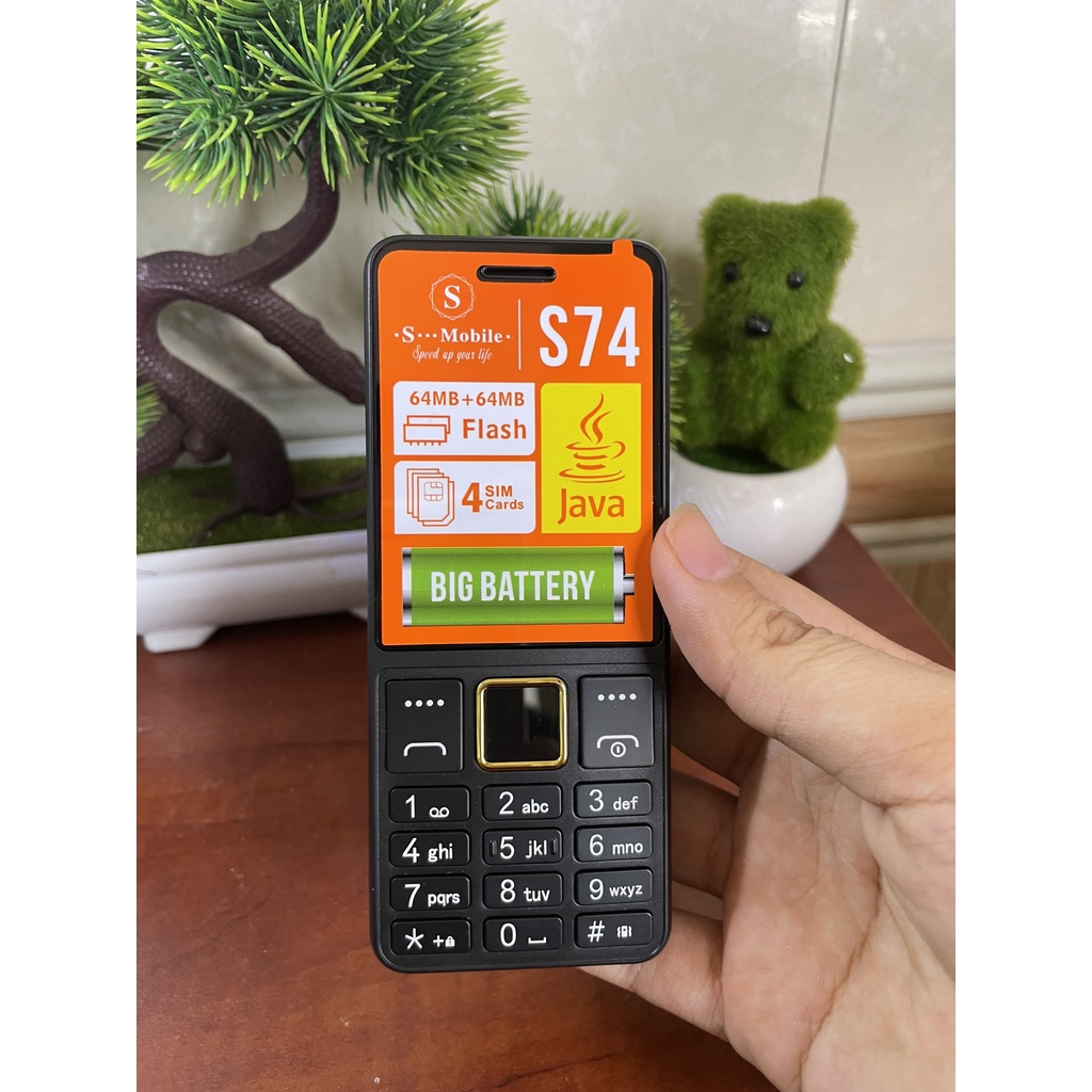 Điện Thoại S-Mobile S74 Pin Khủng 3000mah , Loa To, 4 Sim 4 Sóng - Mới Nguyên Seal, Bh 12 Tháng