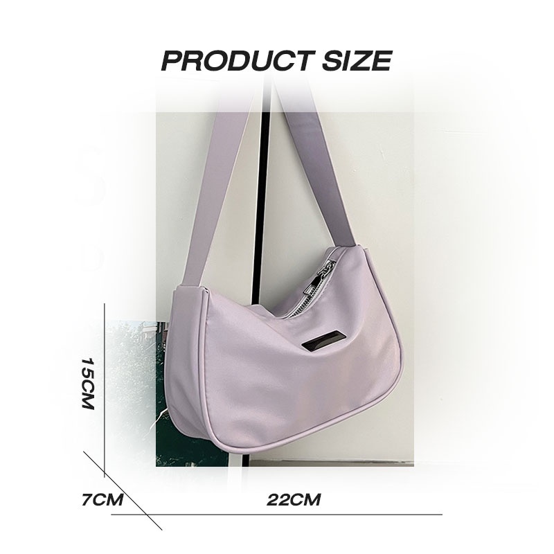 Mischa Túi Đeo Vai Màu Trơn Chất Liệu nylon Chống Thấm Nước Phong Cách Phương Tây Đơn Giản