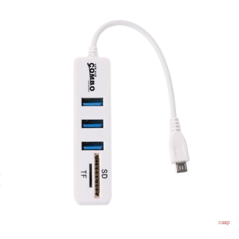 Bộ Chia 3 Cổng USB 2.0 + Đầu Đọc Thẻ Nhớ USB Cho SD / TF