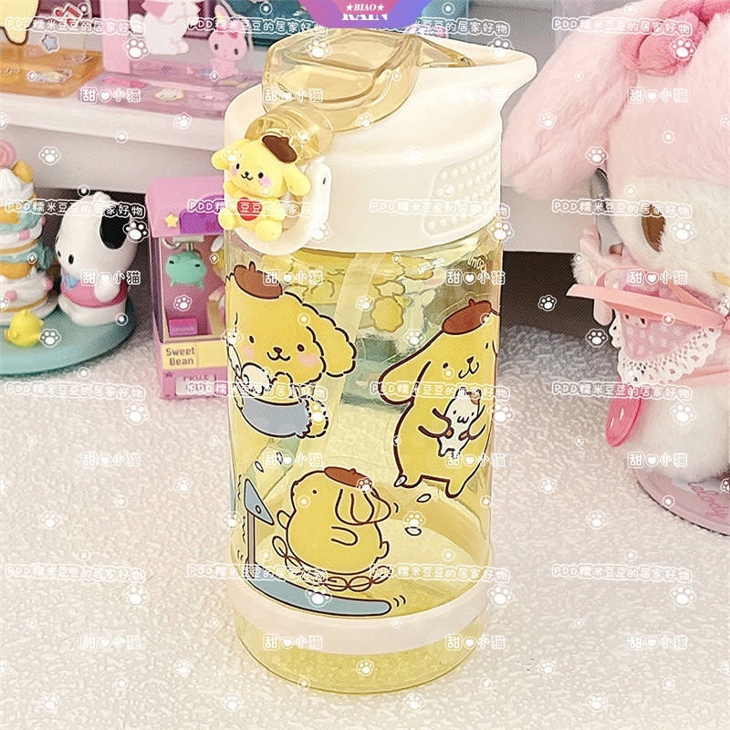 SANRIO Bình Nước 500ML In Họa Tiết Hoạt Hình Dễ Thương