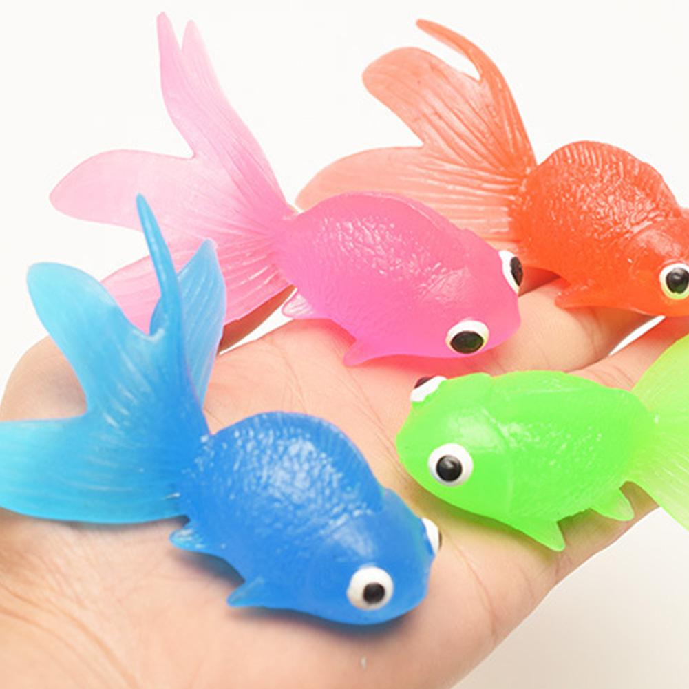 Set 10 Cá Vàng Cao Su Mềm Đồ Chơi Cho Bé Chơi Khi Tắm