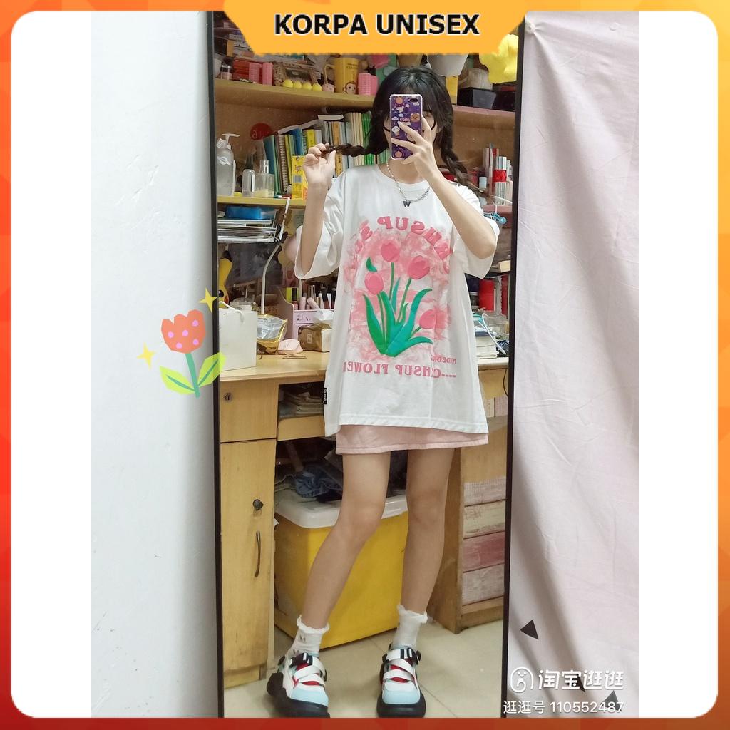 [ IN NỔI ] Áo thun tay lỡ form rộng in hình hoa tulip CRHSUP FLOWER - phông ulzzang oversize unisex nam nữ
