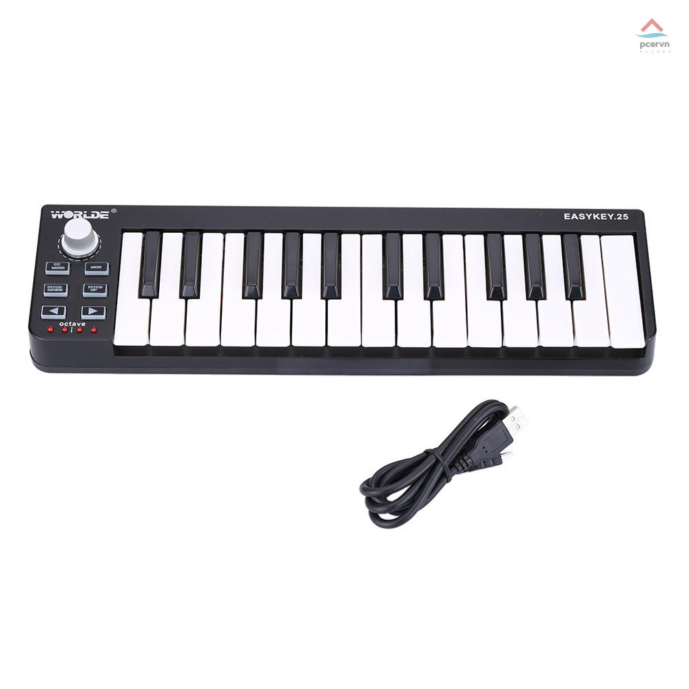 Bàn Phím Mini 25 Nút Bấm Kết Nối USB MIDI pcervn Thế GiớiE Easykey.25 25 Phím Mini