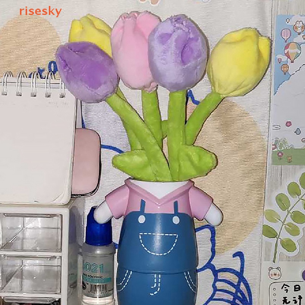 1 Đồ Chơi Nhồi Bông Hình Hoa Hồng / Tulip Dễ Thương 26cm