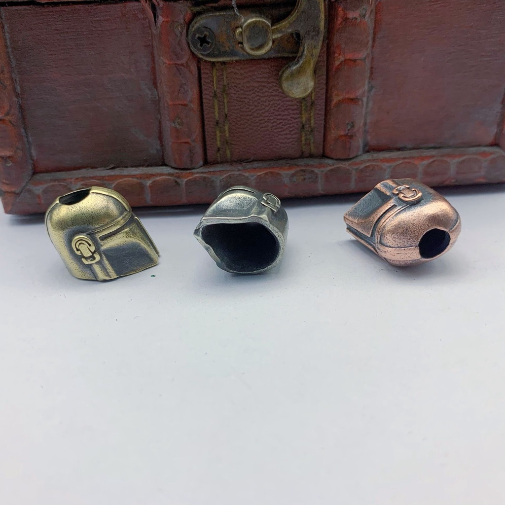 Móc Điện Thoại / Chìa Khóa Bằng Đồng Nguyên Chất Chạm Khắc Hình Star Wars Mandalorian Niche Edc