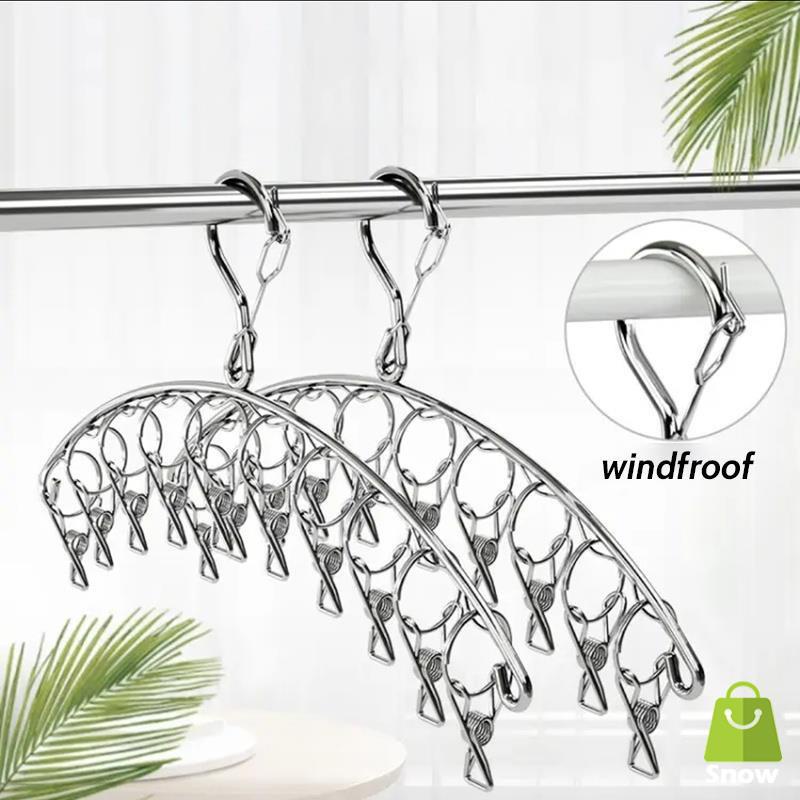 Móc treo đồ lót, tất có khóa chống gió, chống trượt với 6/8/10 bộ ghim giữMóc treo đồ lót, móc kẹp treo quần áo 10 kẹp phơi