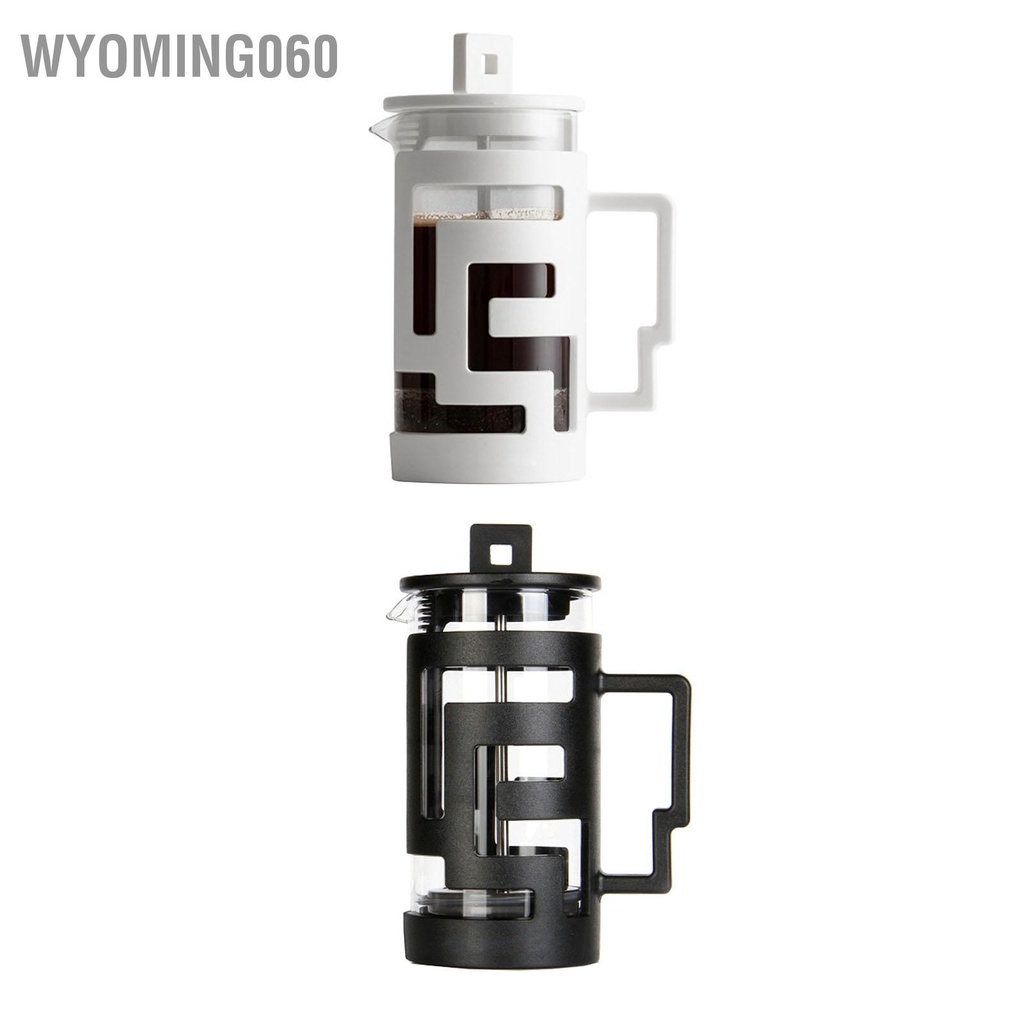 Wyoming060 Nồi ép kiểu Pháp Thiết kế vỏ mê cung Dụng cụ thủy tinh Máy pha trà cà phê cho gia đình
