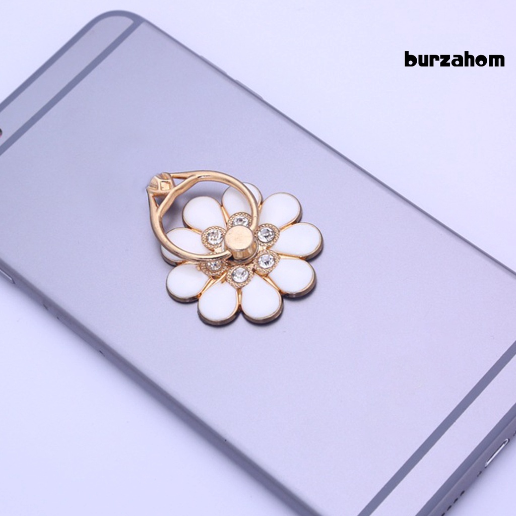 Giá Đỡ Điện Thoại / Máy Tính Bảng Bằng Kim Loại Hình Hoa Đính Đá Xoay 360 Độ Thông Dụng