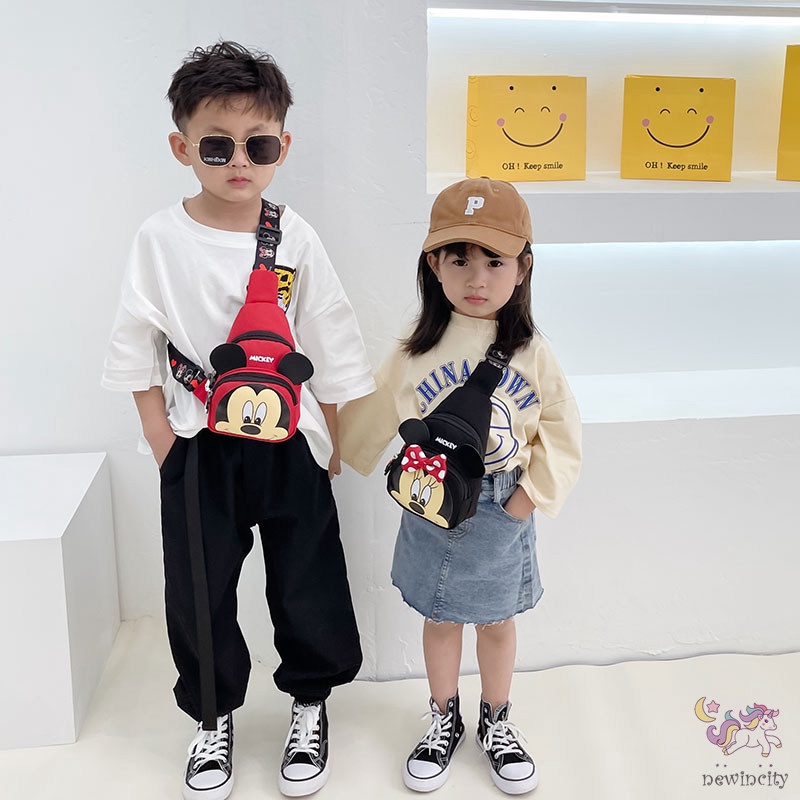 Túi Đeo Chéo Hình Chuột Mickey Dễ Thương Cho Bé