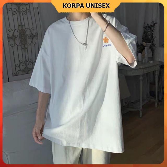 Áo thun tay lỡ form rộng hoa UNF Like - Unisex nam nữ đều mặc được