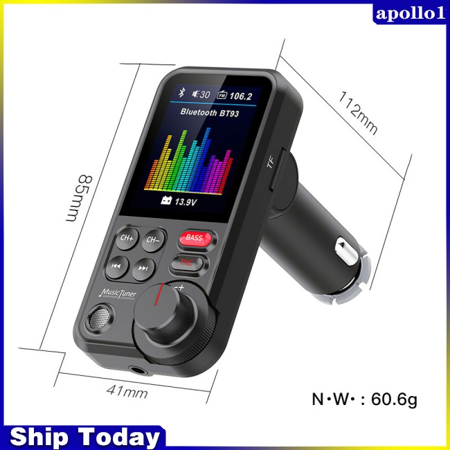 Máy Nghe Nhạc Mp3 wa Bt93 Kết Nối Bluetooth Không Dây Sạc Nhanh Qc3.0 Cho Xe Hơi