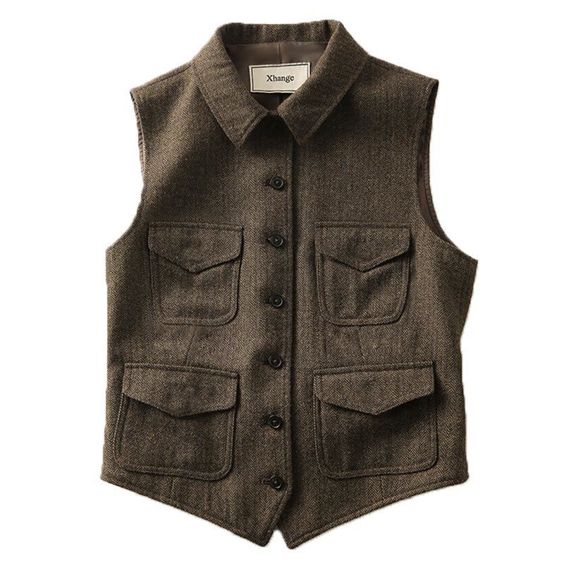 Áo Khoác Len Không Tay Thời Trang Nhật Bản Đơn Giản