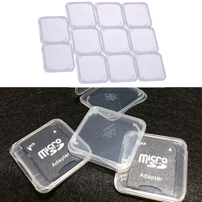 Set 1 / 10 Hộp Nhựa Trong Suốt Đựng Thẻ Nhớ SD