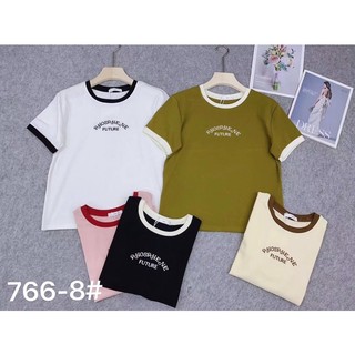 Áo thun nữ tay ngắn cổ tròn thêu chữ future thời trang mùa hè Hàn Quốc, áo phông chất cotton hàng Quảng Châu 766-8 5