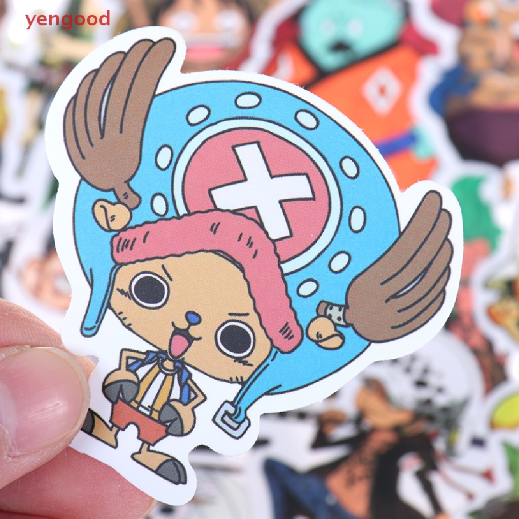 Set 50 Miếng Dán Trang Trí Laptop / Xe Hơi / Ván Trượt / Ván Trượt Họa Tiết Hoạt Hình One Piece