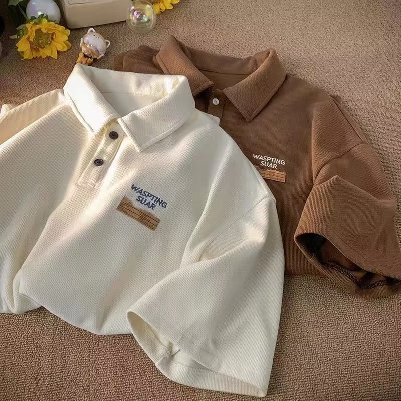 Áo Thun POLO Tay Ngắn Thêu Chữ Thời Trang Mùa Hè 2023 Dành Cho Nam Nữ