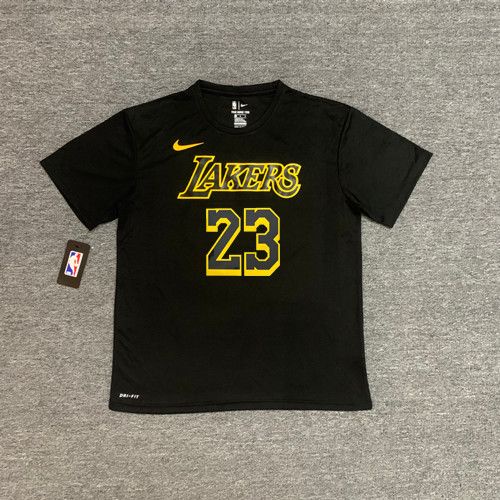 Áo Thun Bóng Rổ Tay Ngắn In Hình Lakers Chất Vải Khô Thoáng Nhanh Thời Trang