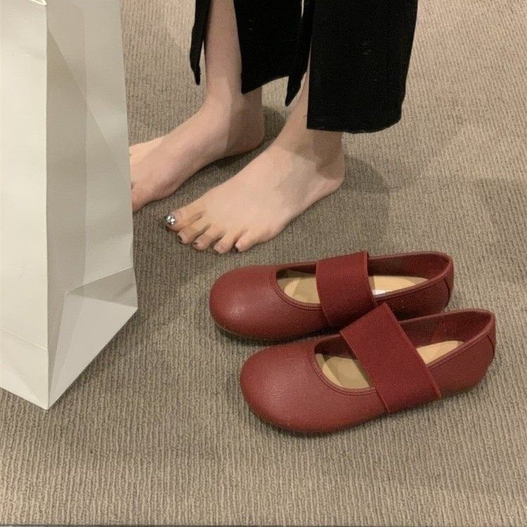 Giày Búp Bê Mary Jane Mũi Tròn Đế Bằng Mềm Mại Thời Trang Xuân Thu 2023 Cho Nữ