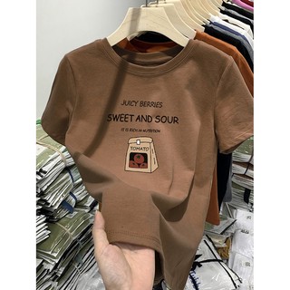 Áo Thun 100% Cotton Tay Ngắn Cổ Tròn Dáng Rộng Thời Trang Mùa Hè Phong Cách Hàn Quốc Cho Nữ