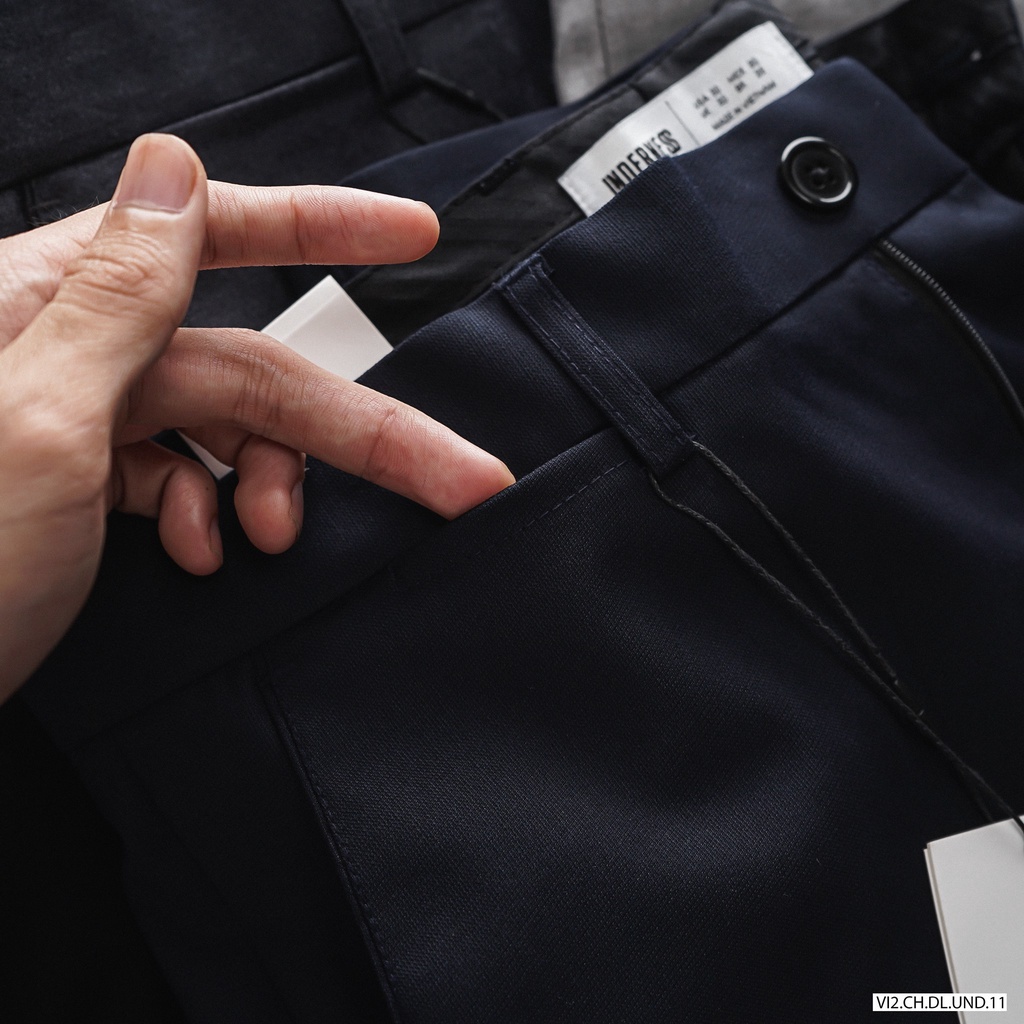 Hình đúng màu - Quần tây xanh đen SLIMFIT UnderNess  -  from dáng cực chuẩn  -  màu quần vải co giãn chuẩn men  -  QVUN1