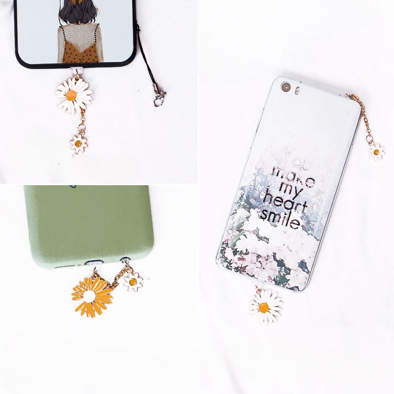 Nút Cắm Chống Bụi Cho Cổng Sạc Điện Thoại Di Động diy Hình Hoa Cúc Nhỏ Thông Dụng