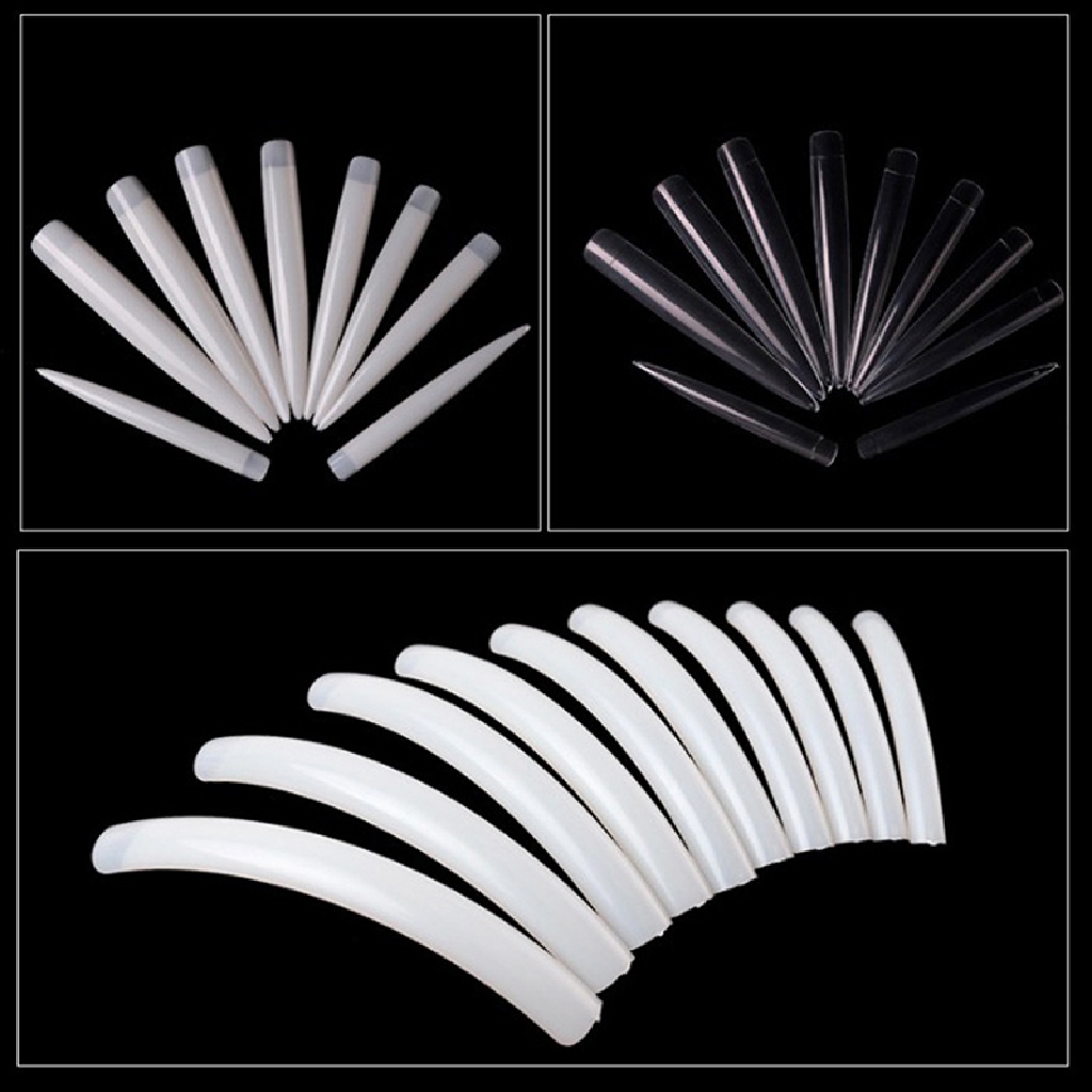 Set 10 Móng Tay Giả Trong Suốt Siêu Dài