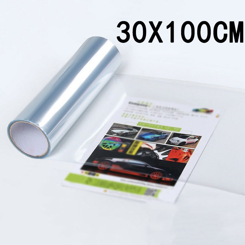 1 Cuộn Phim vinyl Trong Suốt Dán Bảo Vệ Đèn Pha Xe Hơi Chống Tia uv Kích Thước 100 * 30cm