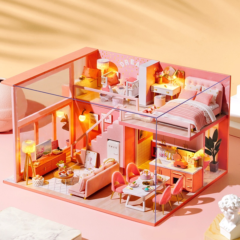 Mô Hình Đồ Chơi Villa Bằng Gỗ Cỡ Lớn diy Zhiqu House WID6