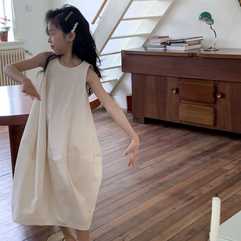 Hàng Mới Về Đầm Dài Không Tay In Hoa Phong Cách Hàn Quốc Thời Trang Mùa Hè Cho Bé Gái