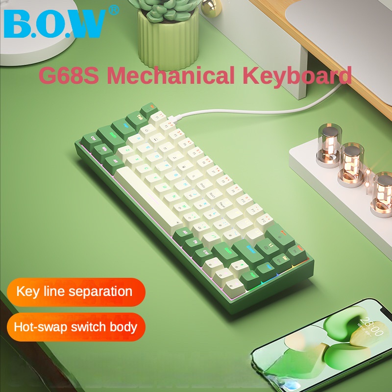 Bàn Phím Cơ G68S 61 68 Phím Loại c Màu Cầu Vồng Xinh Xắn