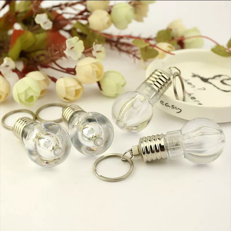 Móc Khóa Bóng Đèn LED Mini Bảy Màu Sắc Sáng Tạo
