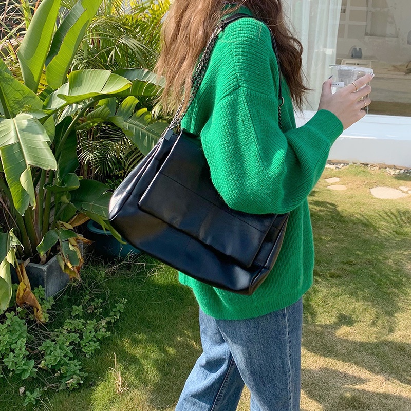 Túi tote Đeo Chéo Dây Xích Sức Chứa Lớn Phong Cách Đa Năng Cho Nữ