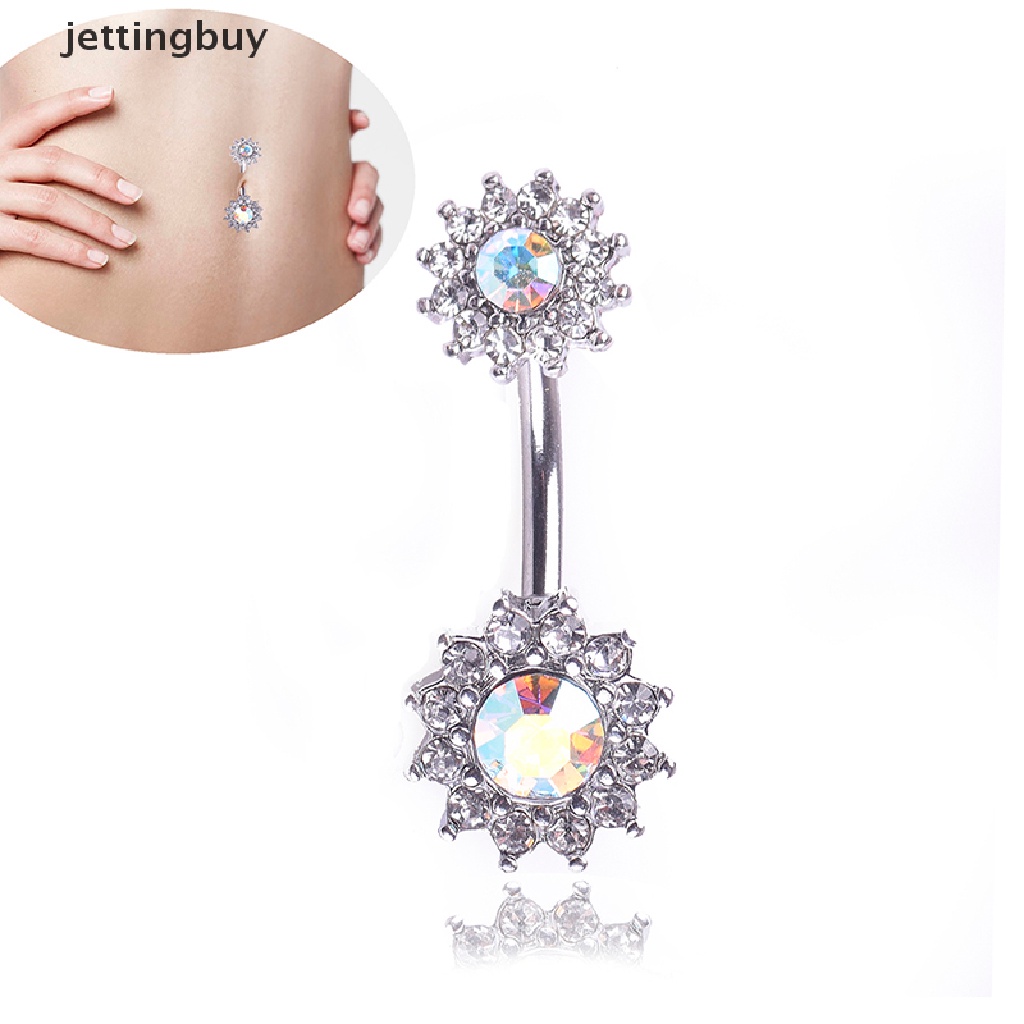 Khuyên Rốn Đính Đá Hình Hoa Thời Trang Cho Nữ