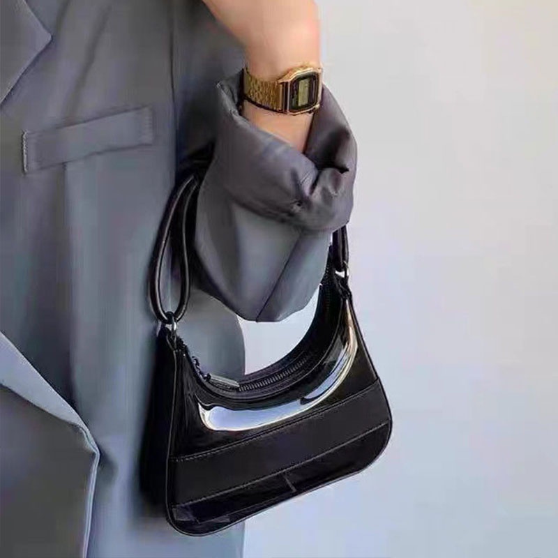 MISCHA Túi Xách Da Bóng Màu Trơn Thời Trang Cho Nữ
