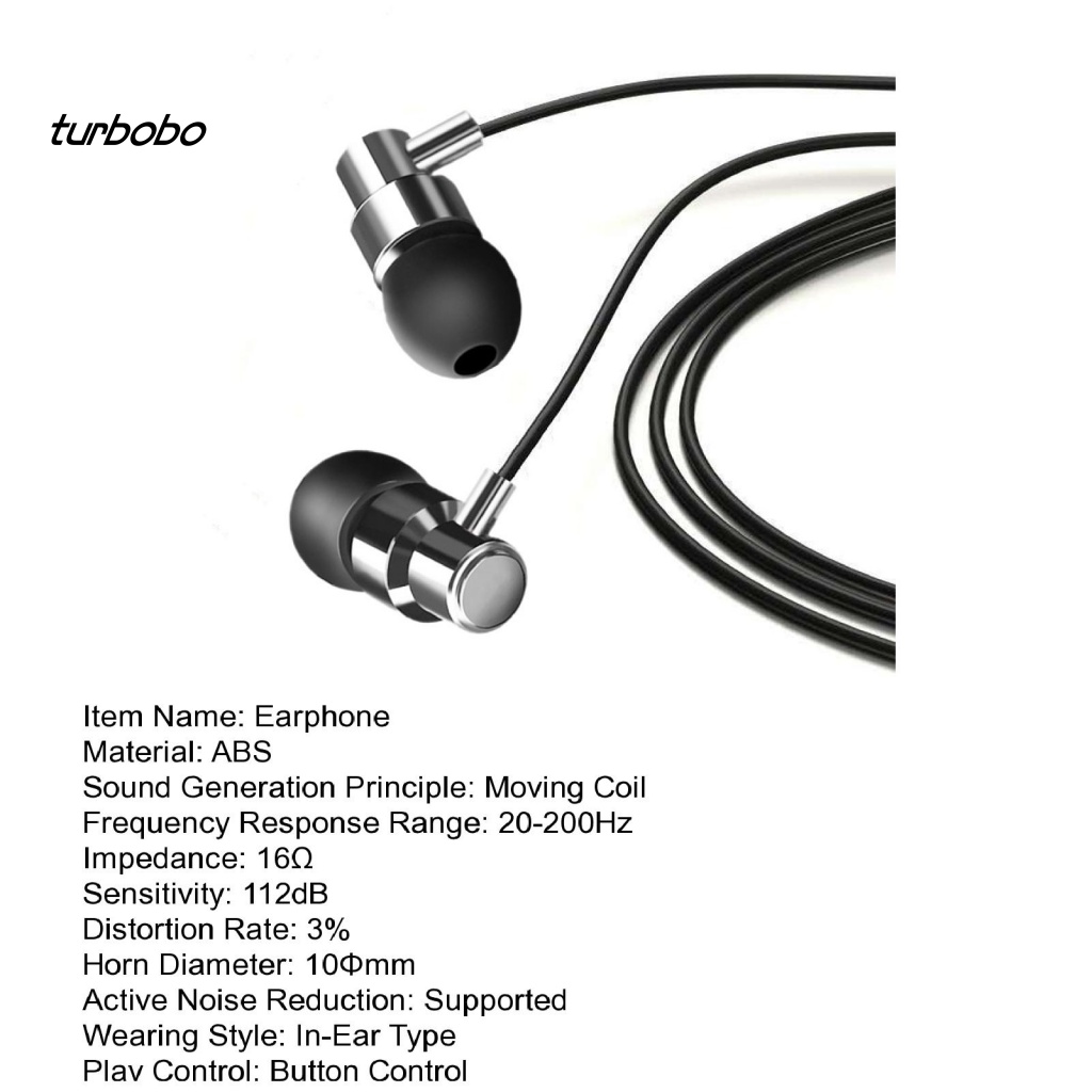 Tai Nghe Nhét Tai Thể Thao turbobo 20-200Hz Có Dây Chống Rơi