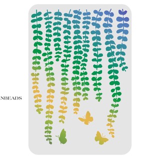 1pc Ivy Stencils 29.7x21cm Hanging Leaf Stencil Reusable Vine Stencil Butterfly Stencils Plant Stencils Template for Painting on Wood Floor Wall Fabric