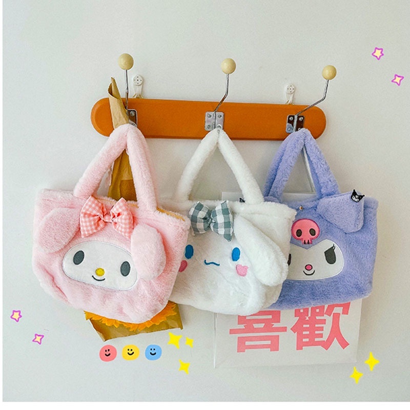Sanrio Túi Xách Đeo Vai Hình Cinnamoroll My Melody Kuromi Nhồi Bông Đáng Yêu Dành Cho Nữ