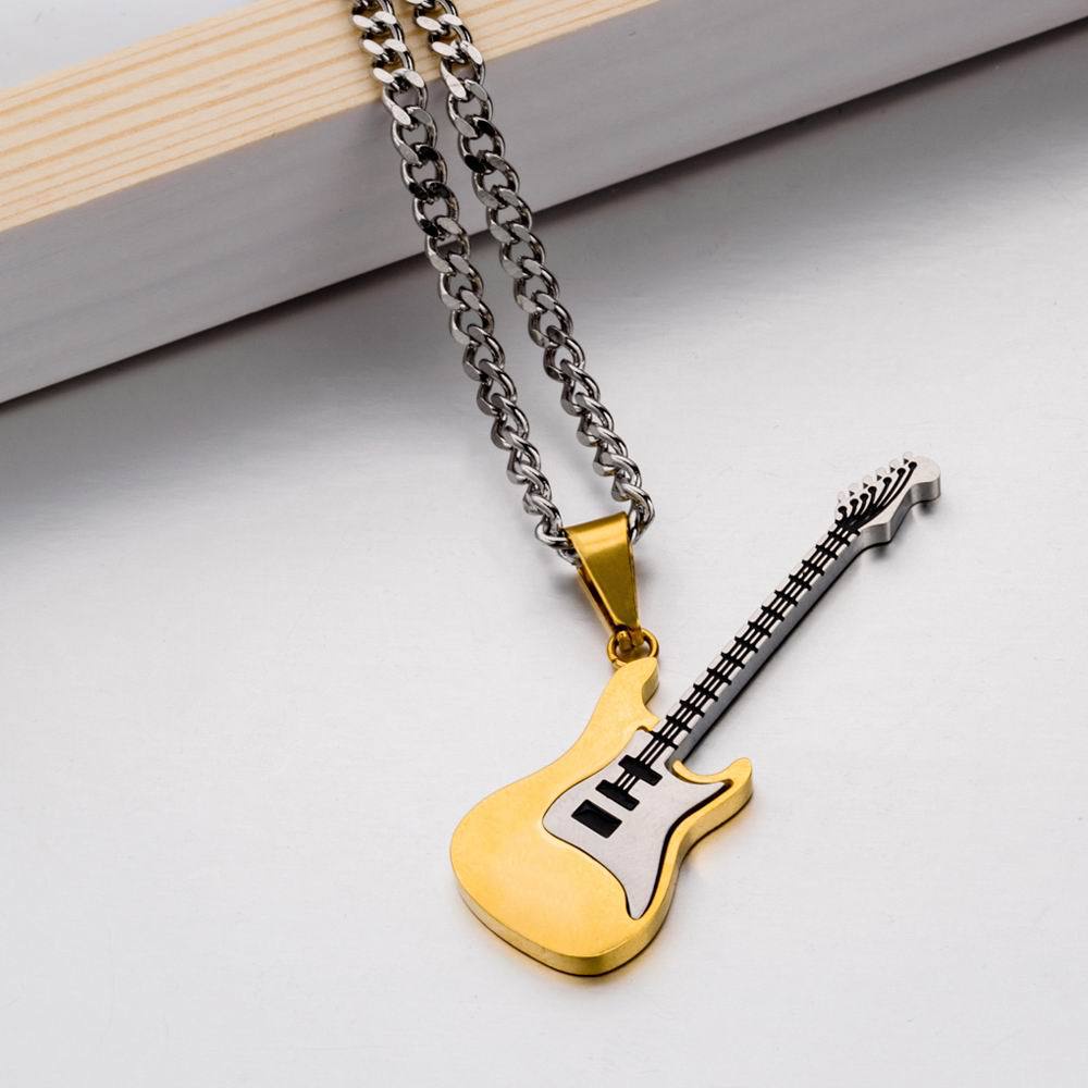 Vòng cổ Inox Mặt Đàn Guitar Điện Sáng Tạo Unisex