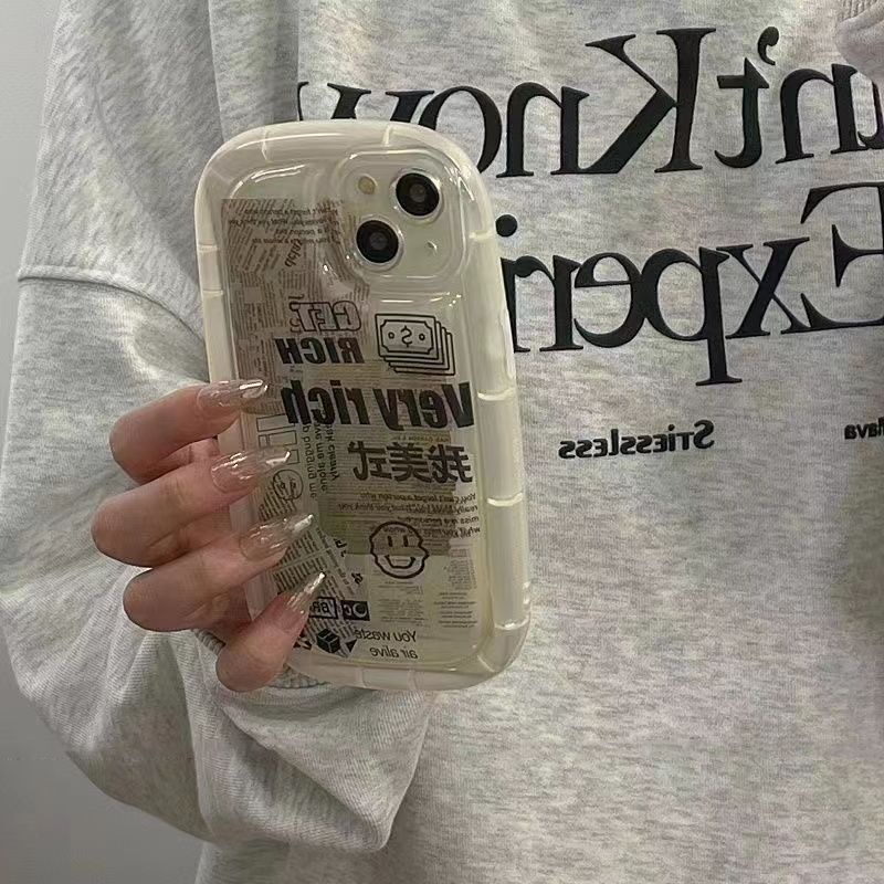 ✅Ốp Điện Thoại Mềm Họa Tiết Tờ Báo Phong Cách Retro Mỹ Bảo Vệ Toàn Diện Cho iPhone 14pro 13 12 11 xr Y4FF