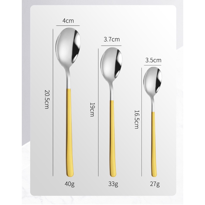 Muỗng Inox 304 Cán Dài Kiểu Hàn Quốc Tiện Dụng