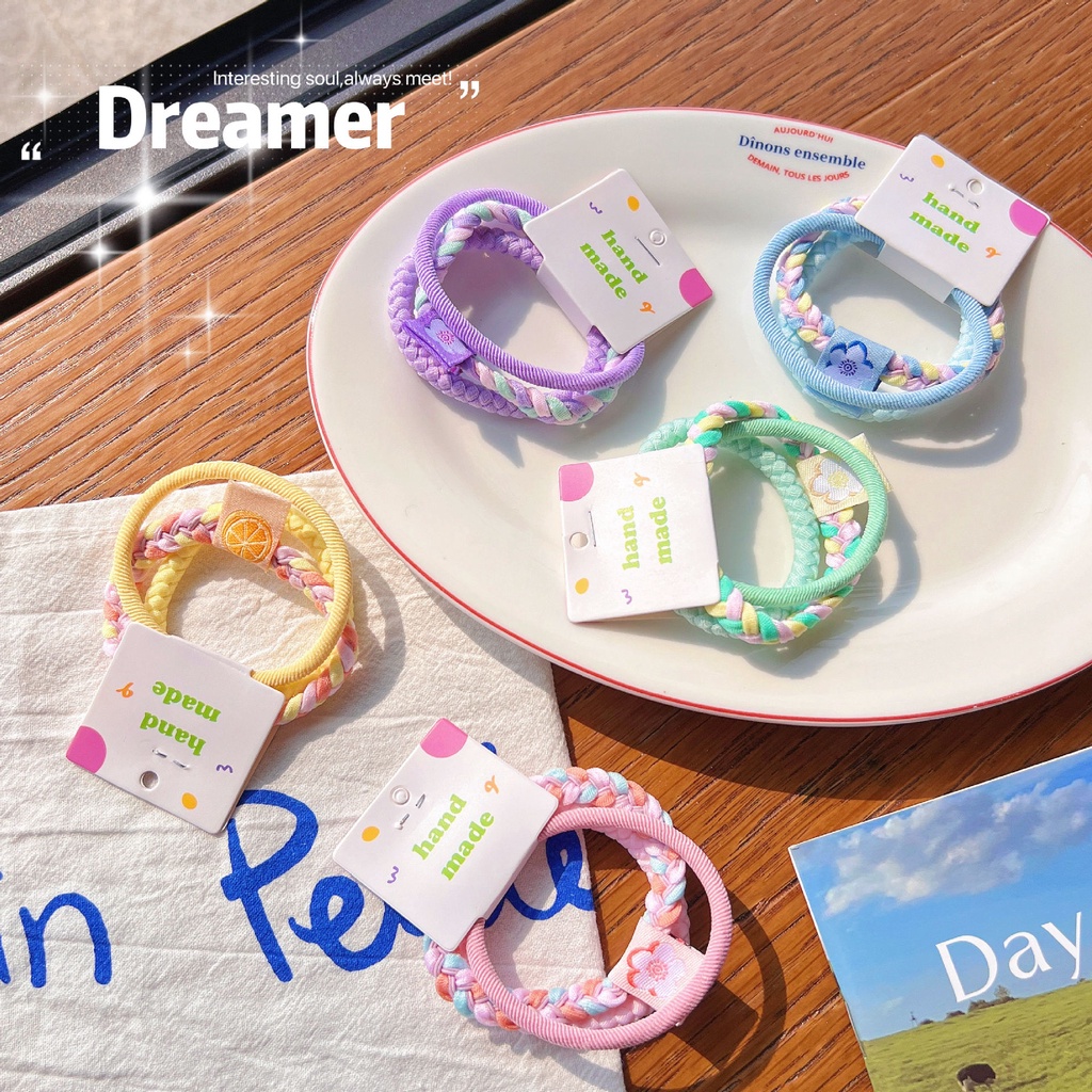 Bộ 3 Dây Cột Tóc Hình Hoa Màu Sắc Ngọt Ngào Thời Trang Cho Nữ