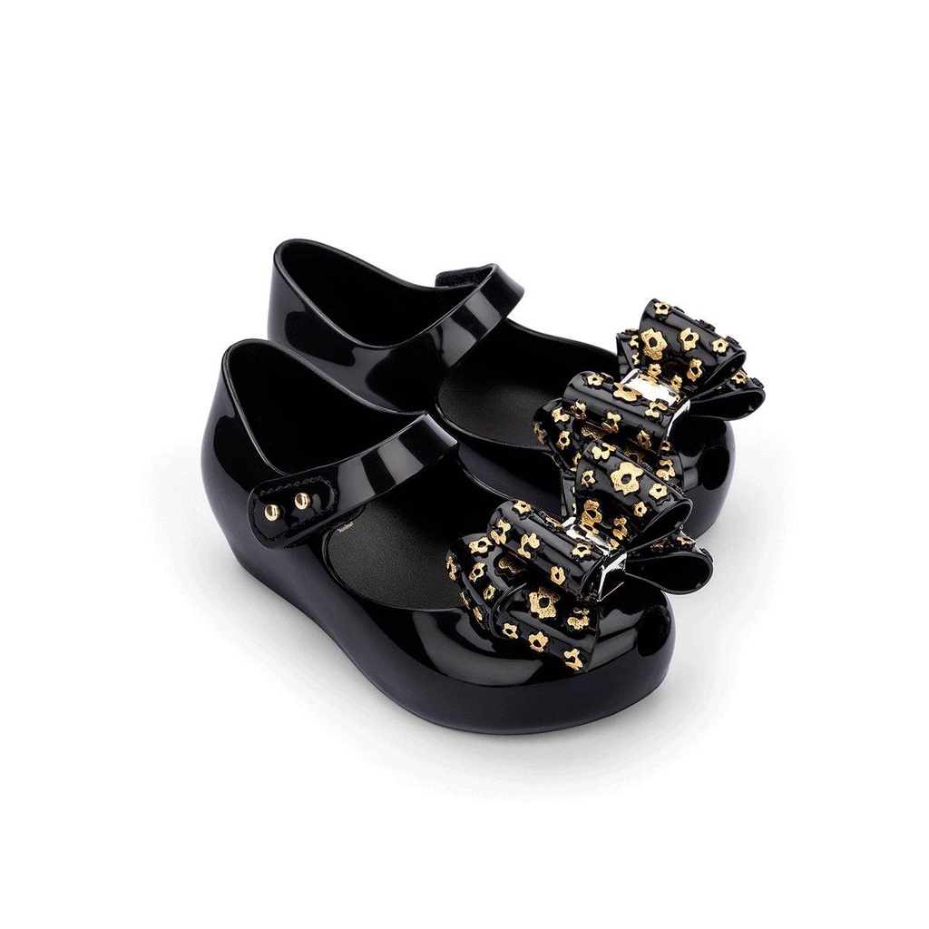 GIẦY NHỰA THƠM MELISSA CHO BÉ GÁI MẪU NƠ HOA ĐEN