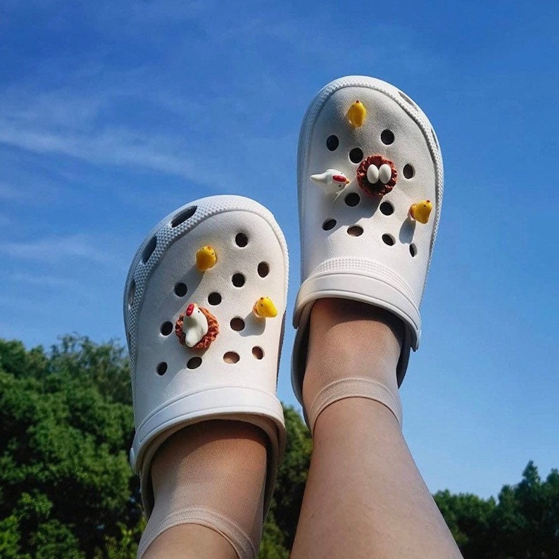 Sticke Set 7 / 14 Ghim Cài Giày 3D Hình Gà Con Dễ Thương phụ kiện dép croc jibbitz charms Nút Gắn Trang Trí Giày Dép Jibbitz, Sticker, Charm Xinh Xắn Đáng Yêu