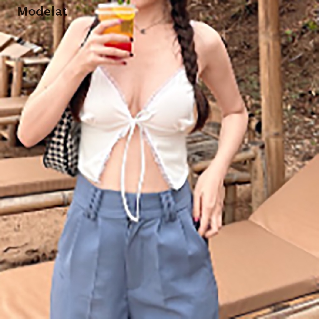 Áo croptop hai dây GJCUTE MFC Y2K WTD màu trơn phong cách boho quyến rũ cho nữ