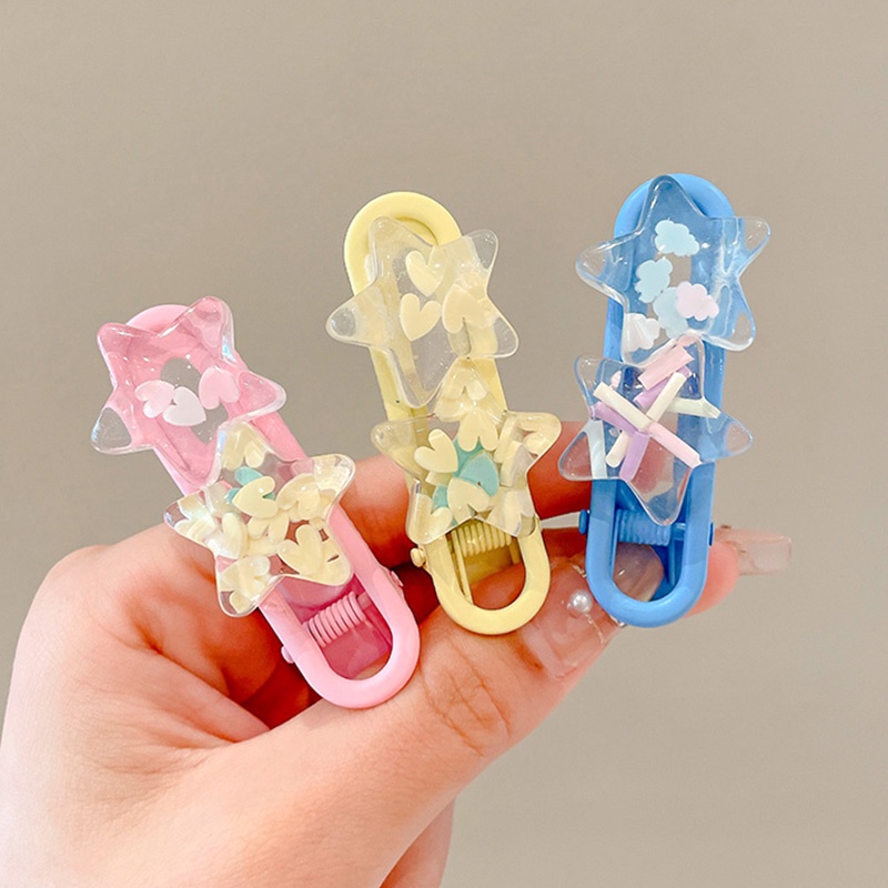 Set 2 Kẹp Tóc Kim Loại Hình Ngôi Sao Hoạt Hình Dễ Thương Cho Bé Gái