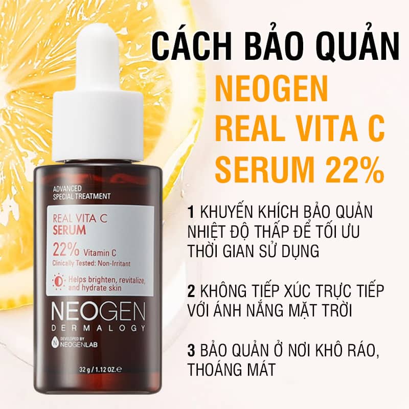 Tinh Chất Dưỡng Sáng Da, Mờ Thâm Neogen Dermalogy Real Vita C 22% + 5% Niacinamide Serum