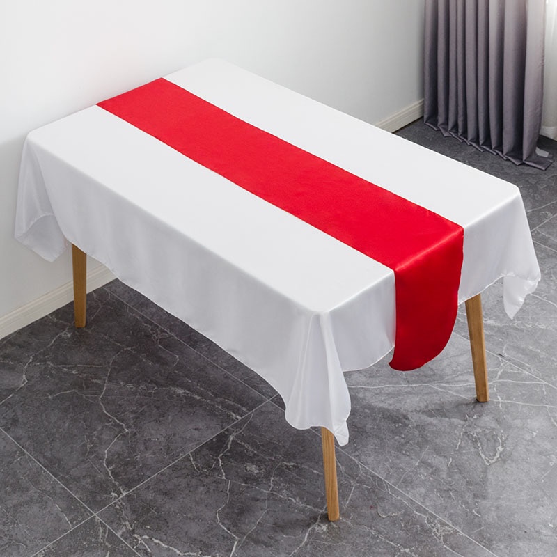 Khăn Trải Bàn Bằng Lụa Satin Sáng Dài 12X108Inch Trang Trí Tiệc Cưới