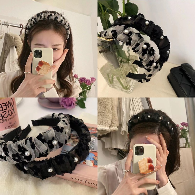 Băng Đô Dạng Lưới Đính Ngọc Trai Thời Trang Mùa Hè