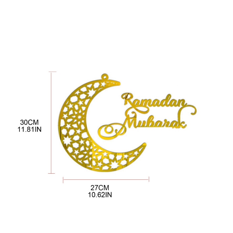 1 Bộ Mặt Dây Chuyền Acrylic Hình Mặt Trăng Và Ngôi Sao Nghệ Thuật Ramadan Trang Trí
